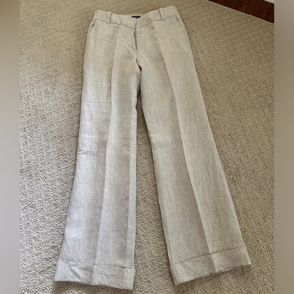 J. Crew Sz 0 City Fit Linen Pants EUC